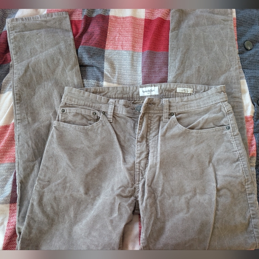 $$ Goodfellow And co Brownish Gray Cordouroy Pants